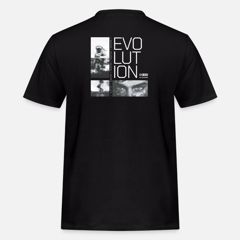 Evolution - do not stop - Männer Workwear T-Shirt - Schwarz