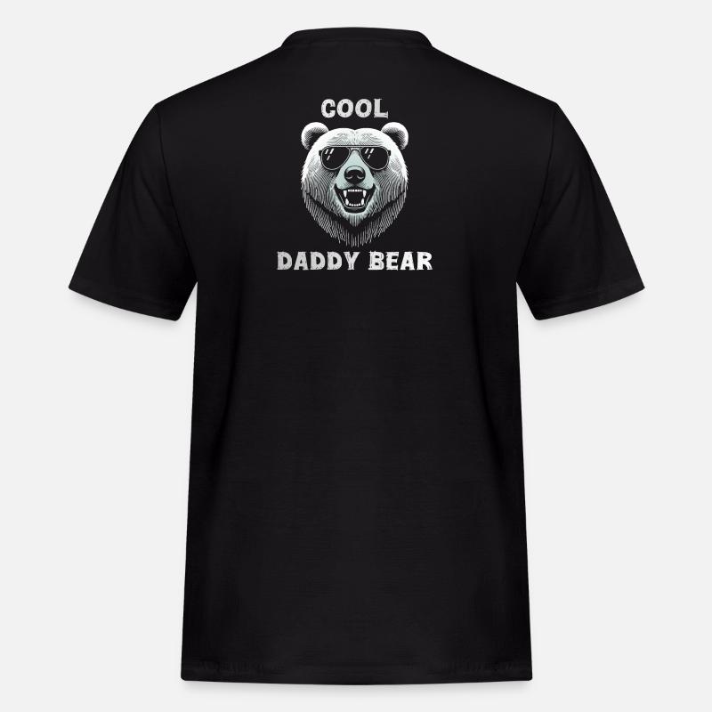 Cool daddy bear head with sunglasses - Men's Workwear T-Shirt - black