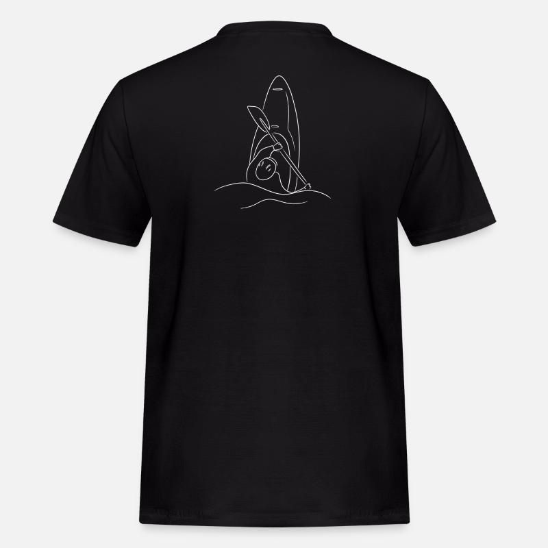 Kajaker in Wildwasserboot  - Männer Workwear T-Shirt - Schwarz