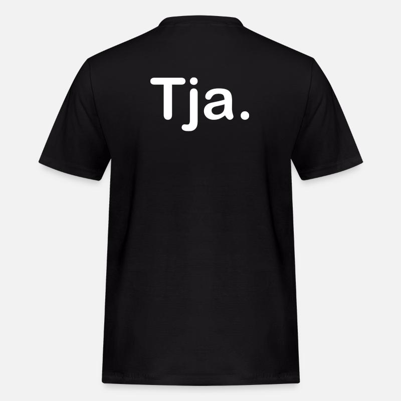 Tja. - Männer Workwear T-Shirt - Schwarz