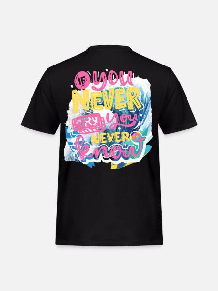 NEVER GIVE UP - Men's Workwear T-Shirt - black