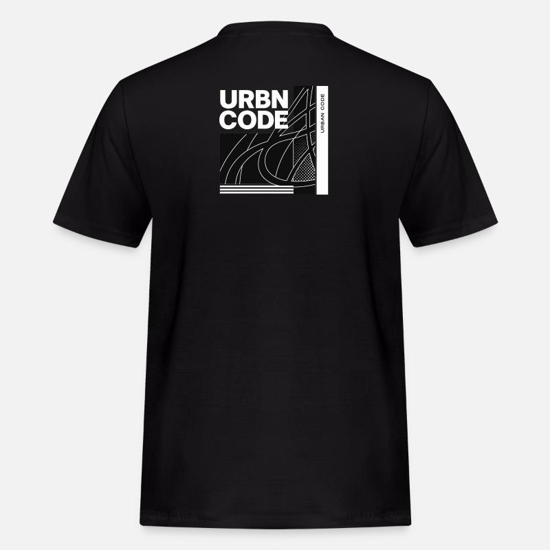Urban Code Liniendesign - Männer Workwear T-Shirt - Schwarz