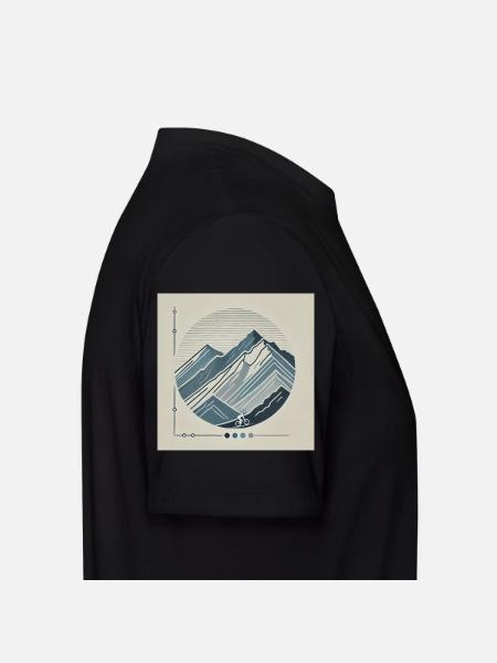 Bergpanorama mit Radfahrer - Männer Workwear T-Shirt - Schwarz