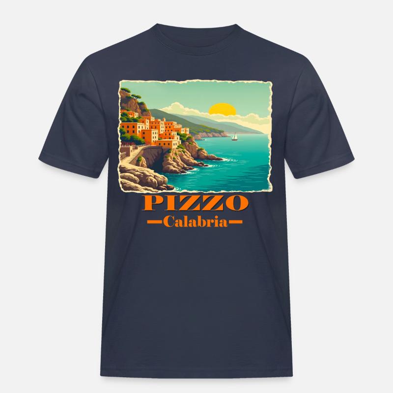 Pizzo Calabre orange - T-shirt Workwear homme - bleu marine