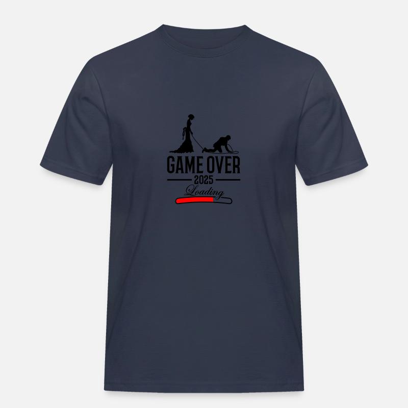 Hochzeit Loading 2025 Game Over - Männer Workwear T-Shirt - Navy