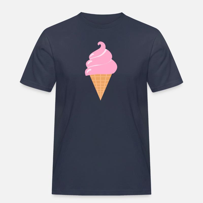Softeis Eis - Rosa Sommer Eis - Männer Workwear T-Shirt - Navy