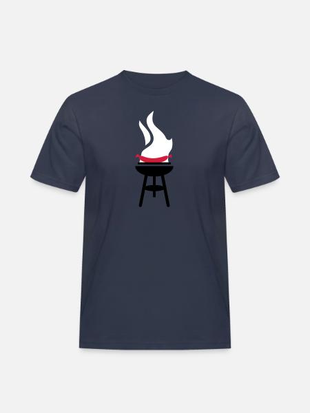 Sausage BBQ - Men's Workwear T-Shirt - navy