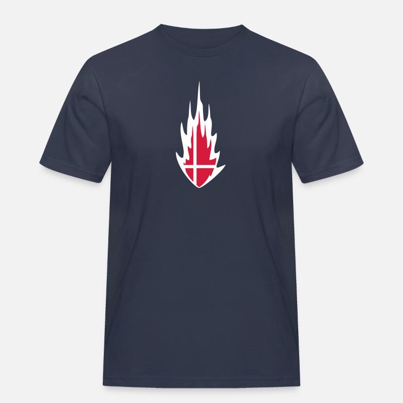 Denmark Danmark Fire Flame Design - Men's Workwear T-Shirt - navy