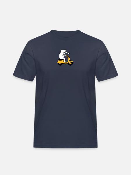 Moped Elephant - Männer Workwear T-Shirt - Navy