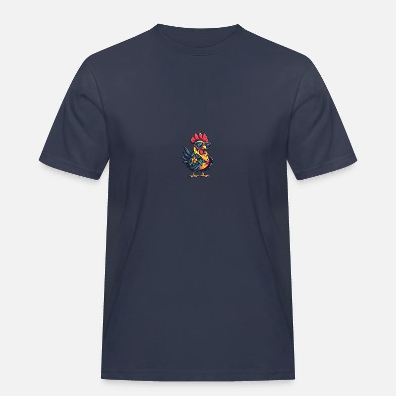 Hahn Comic Cool Sommer - Männer Workwear T-Shirt - Navy