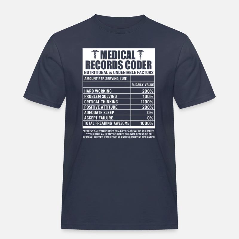 Medical Programmer Medical Coder - Men's Workwear T-Shirt - navy