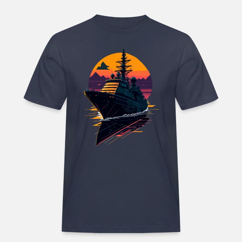 Kriegsschiff der Zerstörer - Männer Workwear T-Shirt - Navy