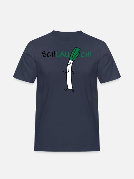 Schlauer Lauch - Männer Workwear T-Shirt - Navy