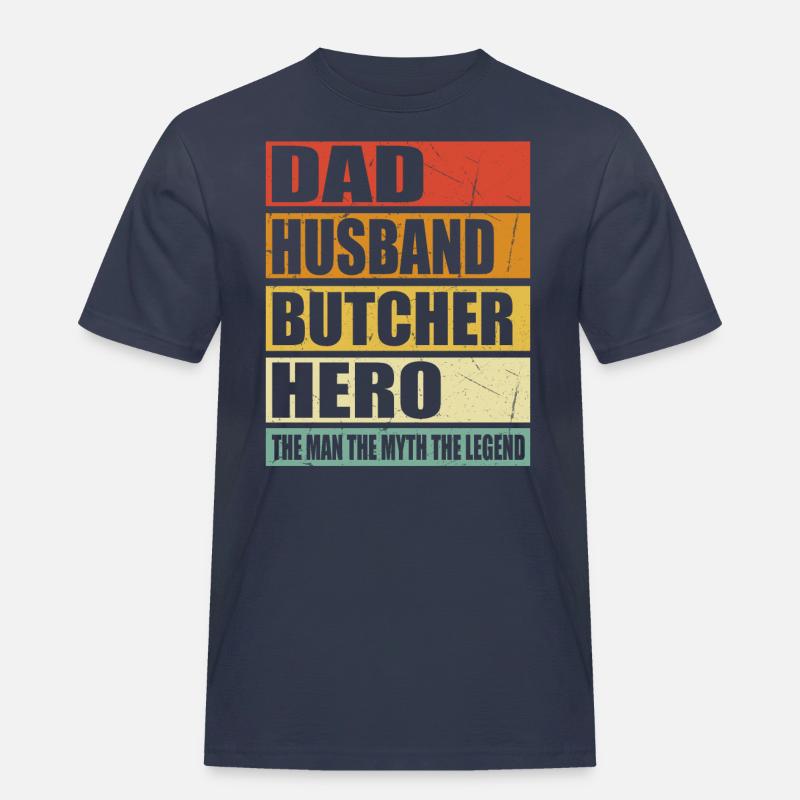 Vater Ehemann Metzger Held - Männer Workwear T-Shirt - Navy