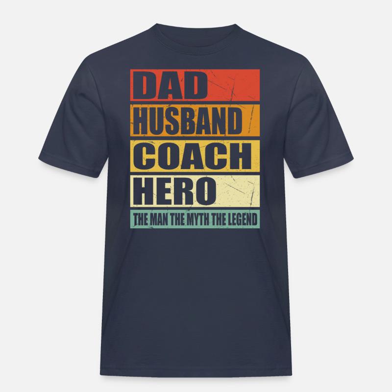 Vater Ehemann Trainer Held - Männer Workwear T-Shirt - Navy