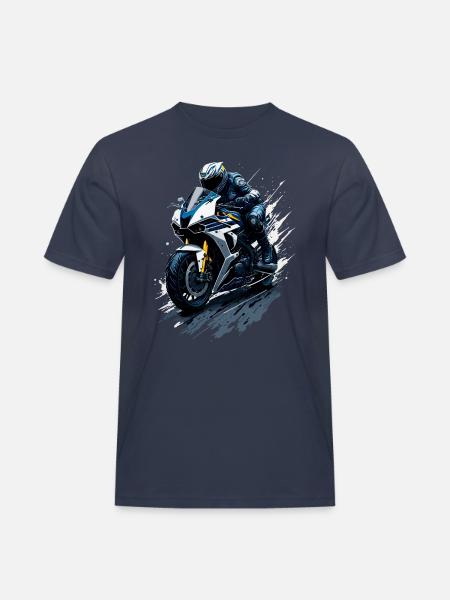 Sport motorcycle illustration - Men's Workwear T-Shirt - navy