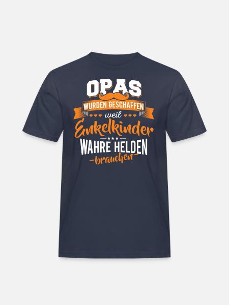Opa Enkelkinder Helden - Männer Workwear T-Shirt - Navy