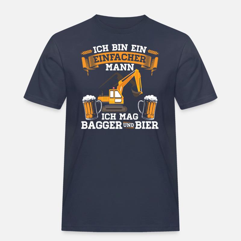 Baggerfahrer | Baggerführer Bagger Geschenk - Männer Workwear T-Shirt - Navy