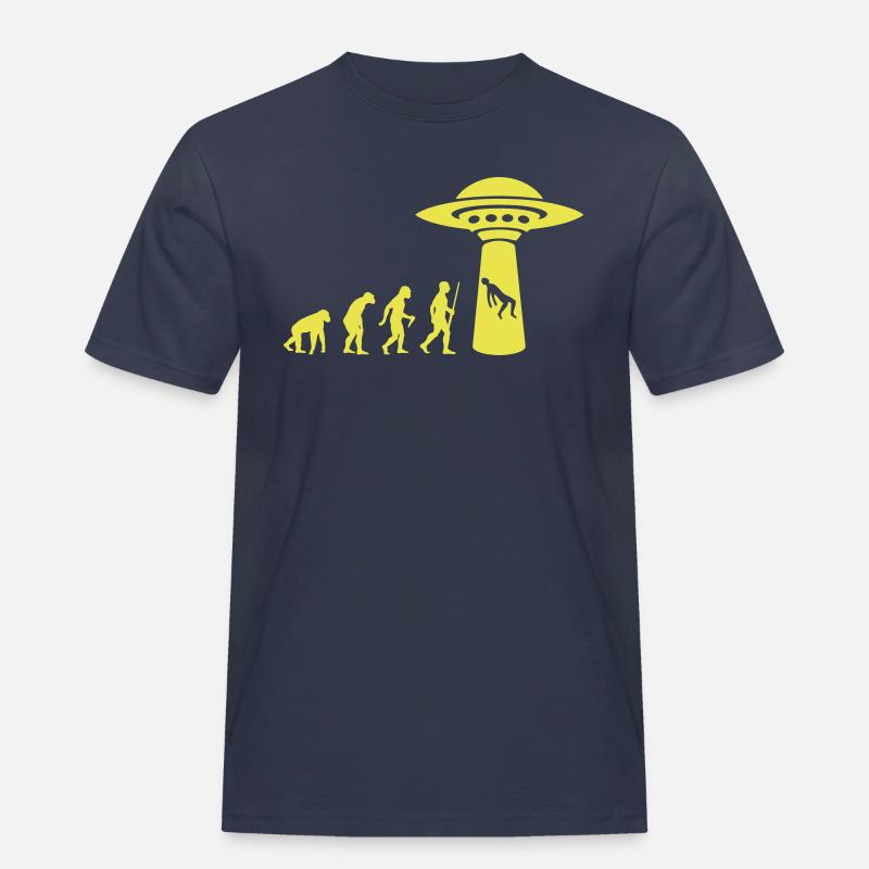 Alien Evolution - Männer Workwear T-Shirt - Navy