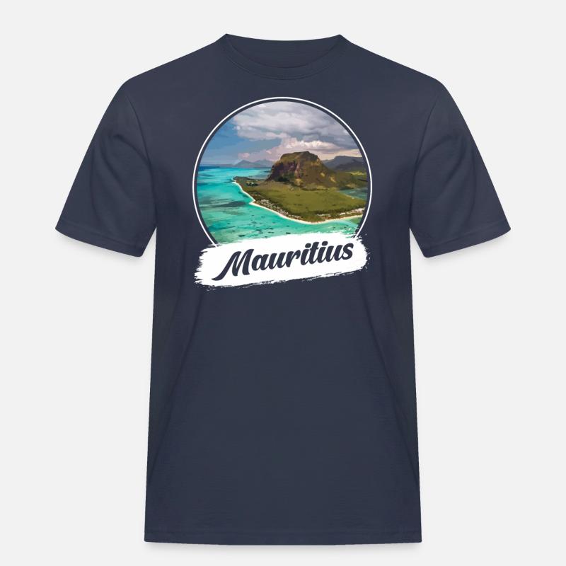 Mauritius Souvenir - Männer Workwear T-Shirt - Navy