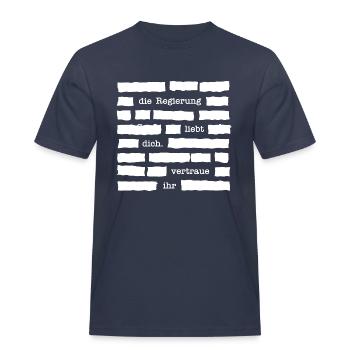 Vertraue deiner Regierung - Zensur - Männer Workwear T-Shirt - Navy - Vorne - AI Model Male 178 light (178cm)