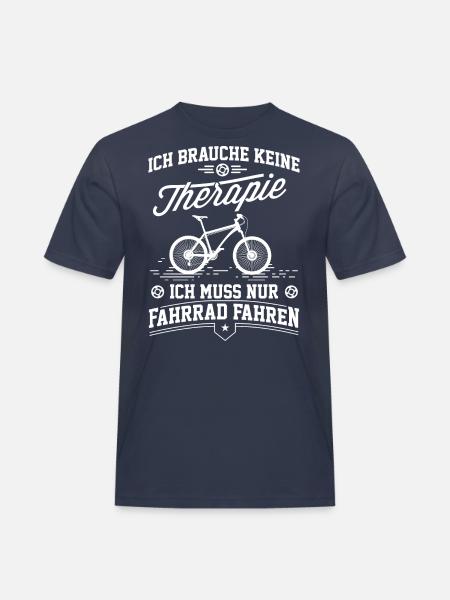Fahrrad fahren Therapie - Männer Workwear T-Shirt - Navy