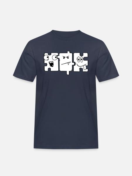 Monster Puzzle - Männer Workwear T-Shirt - Navy