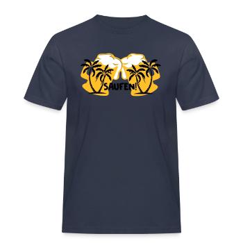 Saufen! - Männer Workwear T-Shirt - Navy - Vorne - AI Model Male 178 light (178cm)