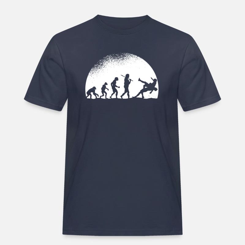 Evolution Wrestling - Männer Workwear T-Shirt - Navy