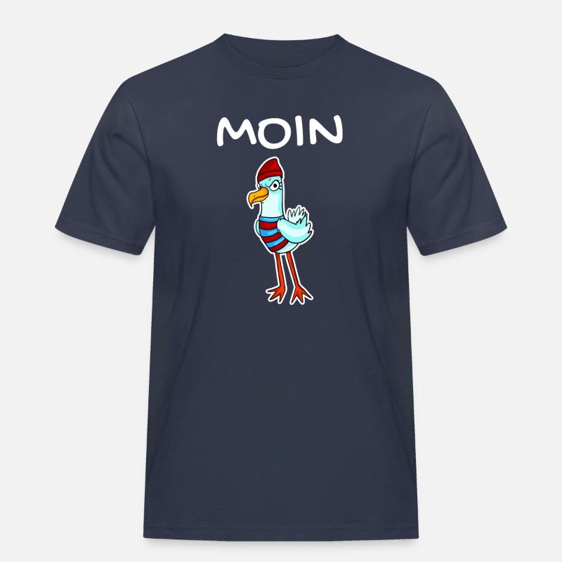 Moin mit Möwe - Moin Möwe - - Männer Workwear T-Shirt - Navy
