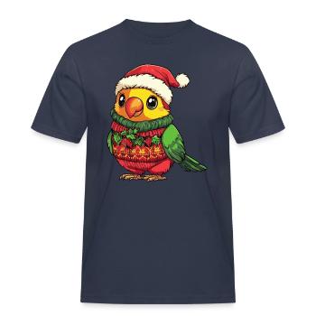 Papagai Weihnachten Comic - Männer Workwear T-Shirt - Navy - Vorne - AI Model Male 178 light (178cm)