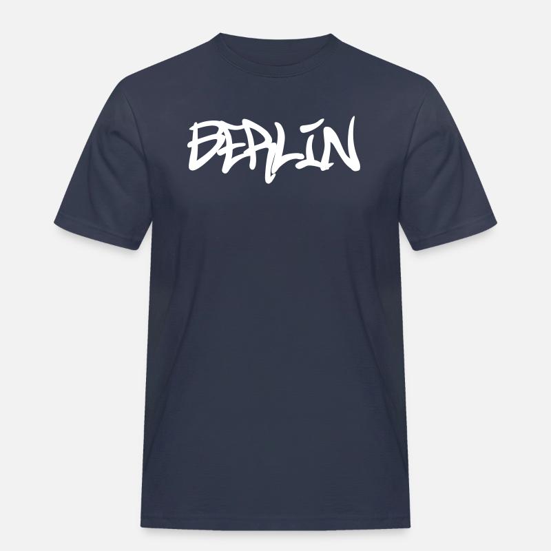Berlin Graffiti - Männer Workwear T-Shirt - Navy