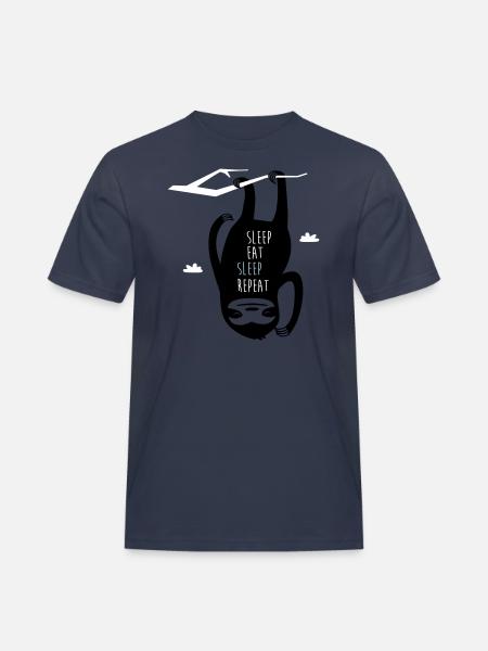Sleep Eat Sleep Repeat Sloth - Men's Workwear T-Shirt - navy