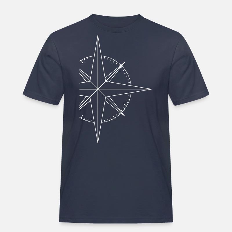 Simple Kompass - Männer Workwear T-Shirt - Navy