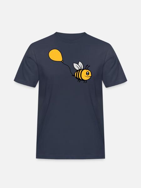 Happy Balloon Bee Comic - Men's Workwear T-Shirt - navy