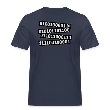Binary Code Program Language - Men's Workwear T-Shirt - navy - Front - AI Model Male 178 light (178cm)