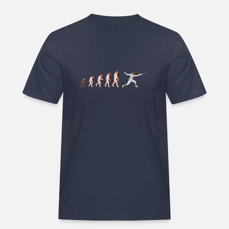 Evolution Fechten Lustige Geschenkidee - Männer Workwear T-Shirt - Navy