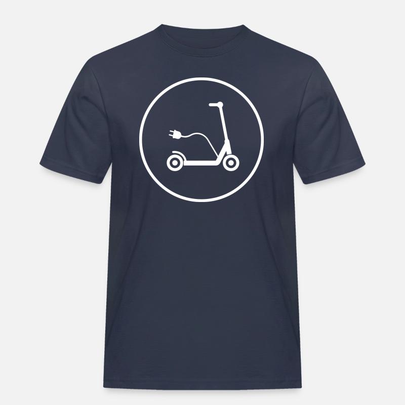 E-Scooter E-Roller Scooter - Männer Workwear T-Shirt - Navy