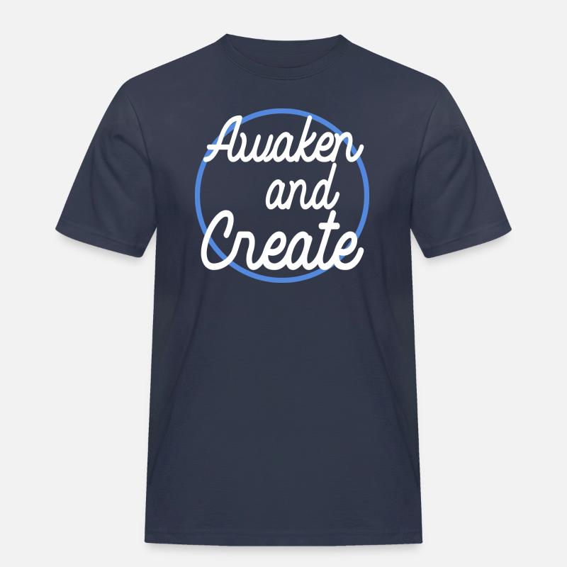 innovative ideas technological innovation present - Männer Workwear T-Shirt - Navy