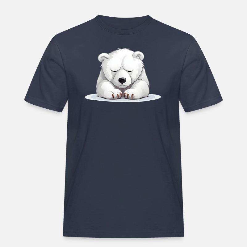 Grumpy Eisbär - Männer Workwear T-Shirt - Navy