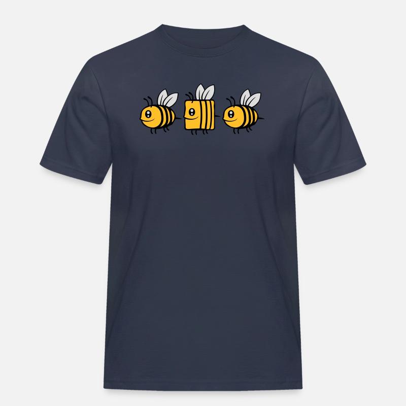 bee different Comic Biene - Männer Workwear T-Shirt - Navy