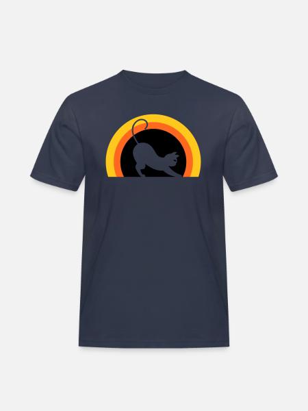 Cat > Vector Graphic ! Cat - Men's Workwear T-Shirt - navy