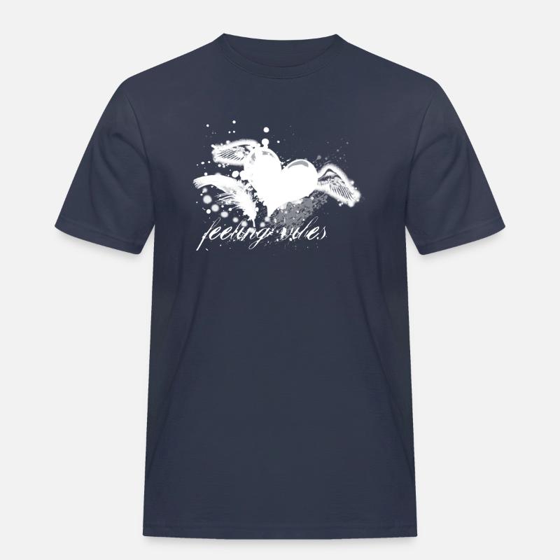Farbklecks Couture Script - Männer Workwear T-Shirt - Navy