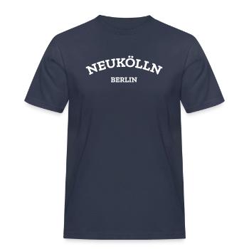 Berlin - Neukölln - Berlinerin - Berliner Bär - Männer Workwear T-Shirt - Navy - Vorne - AI Model Male 178 light (178cm)