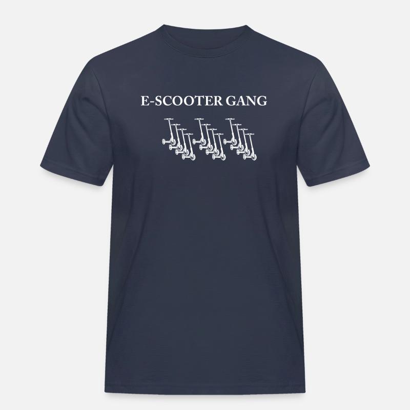 E-Scooter E-Roller Scooter - Männer Workwear T-Shirt - Navy