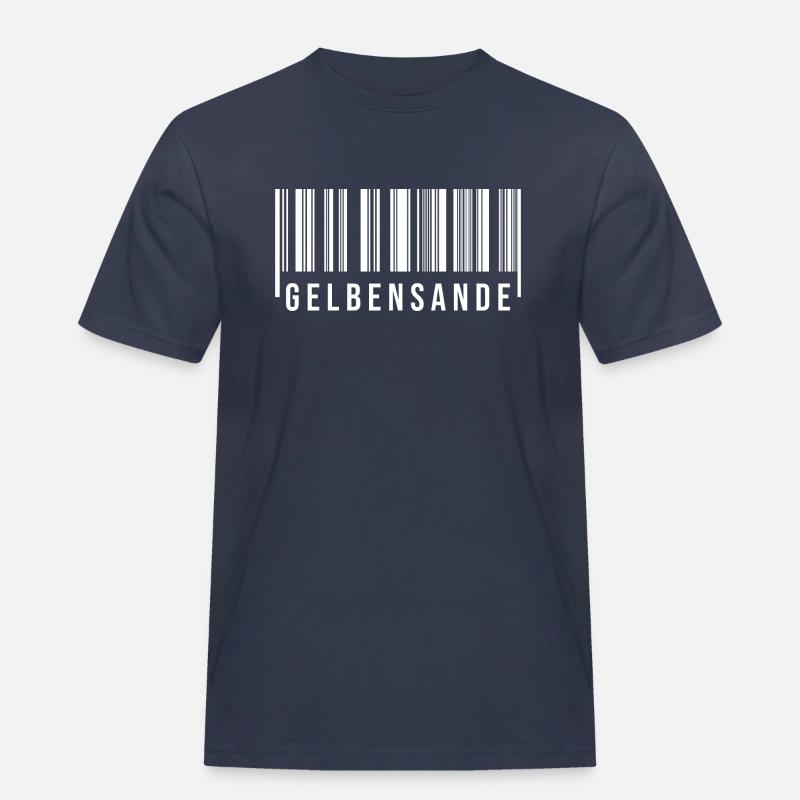 Gelbensande Strichcode - Männer Workwear T-Shirt - Navy