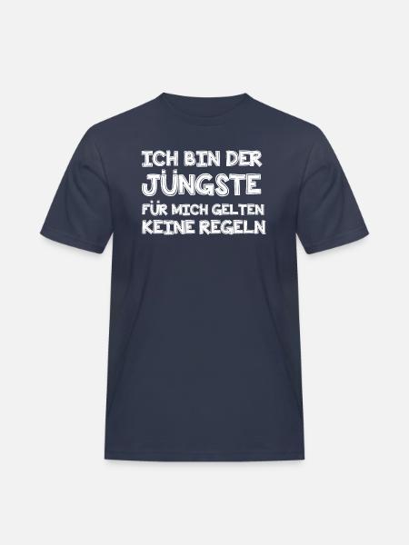 Ich bin der Jüngste - Männer Workwear T-Shirt - Navy