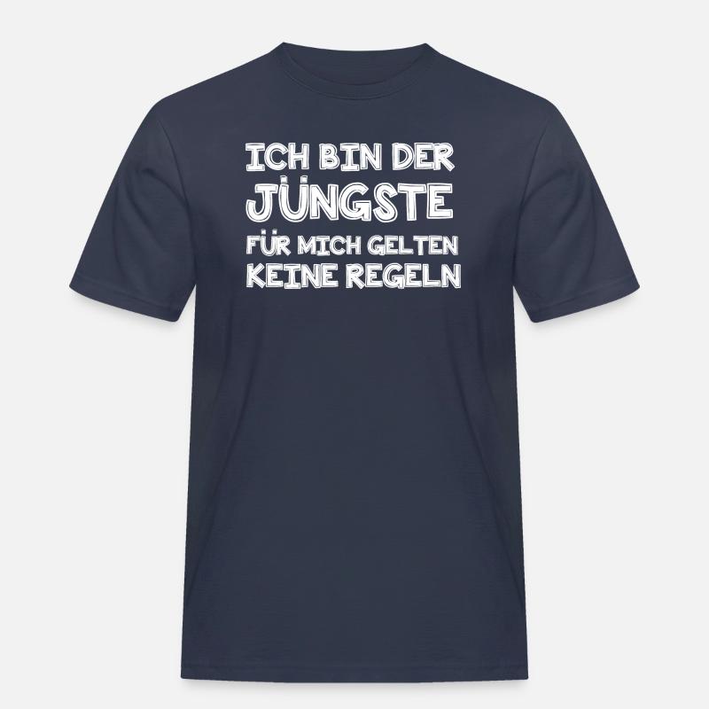 Ich bin der Jüngste - Männer Workwear T-Shirt - Navy
