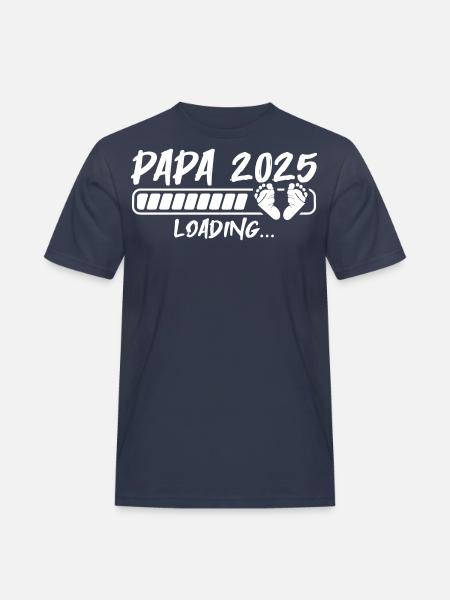 Werdender Papa 2025 loading - Männer Workwear T-Shirt - Navy
