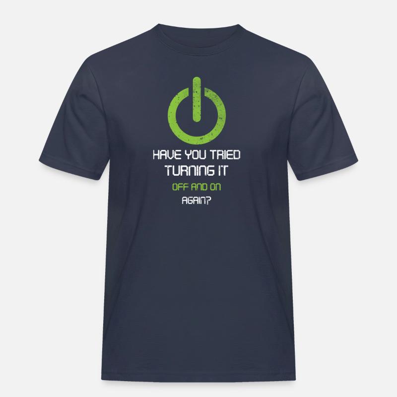 tech, tech desk, developer, - Men's Workwear T-Shirt - navy